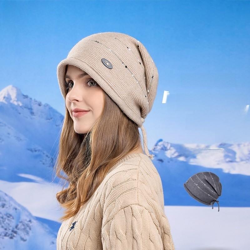 Winter Knit Beanie With Rolled Edge And Design For Casual And Sport Use
