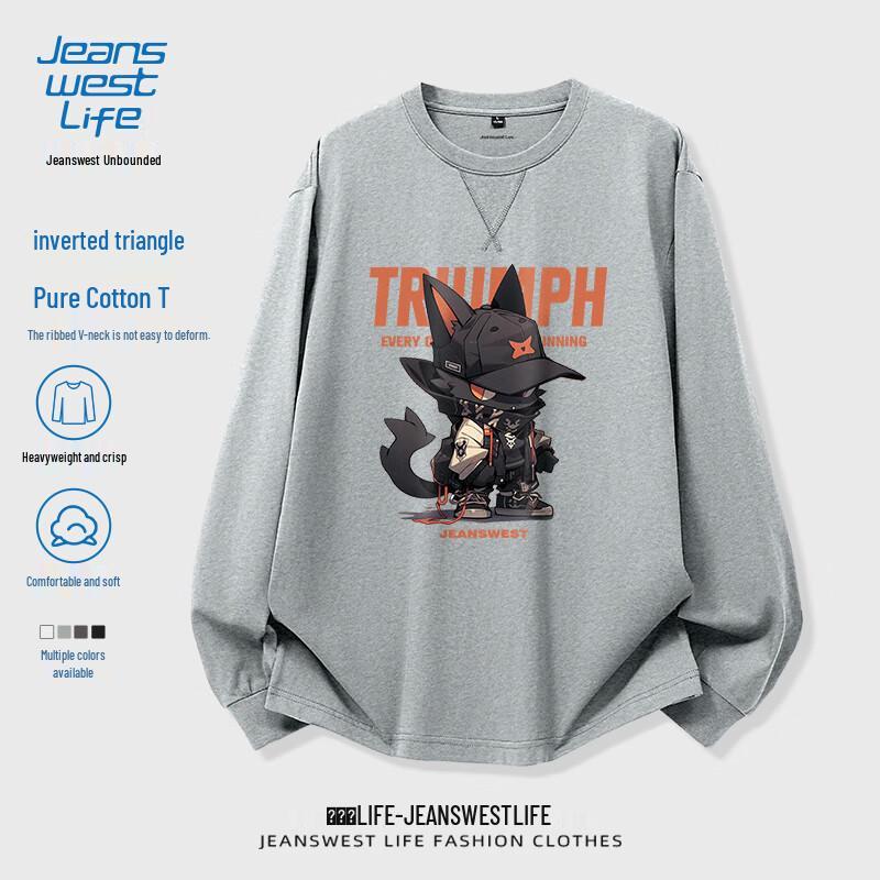 JEANSWEST LIFE Men's 2025 Autumn Cotton Long Sleeve T-Shirt