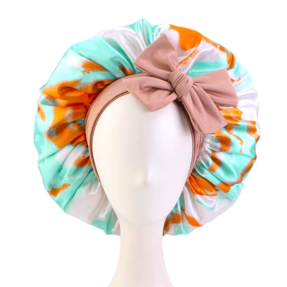 Elastic Tie Band Silk Bonnet Extra Large Hair Bonnet Luxury Sleeping Bonnet  Hair Protection