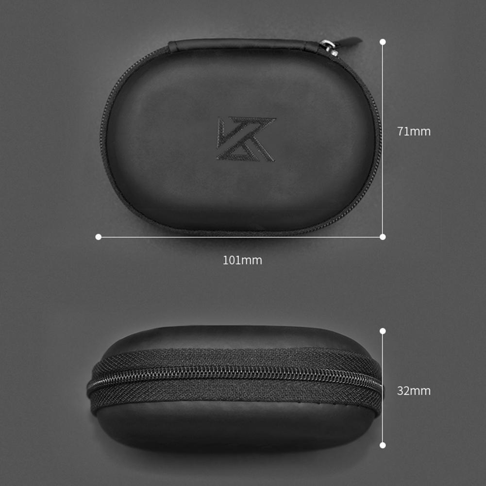 Universal Earphones Case Oval Storage Bag Headphones PU Storage Box Black Portable Hold Storage Box For KZ BA10 AS10 ES4