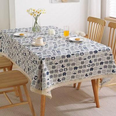 Dustproof Dining Table Cloth Washable Stain Resistant Tea Table Tablecloth Rectangular Oil Resistant Checkered Table Cloth