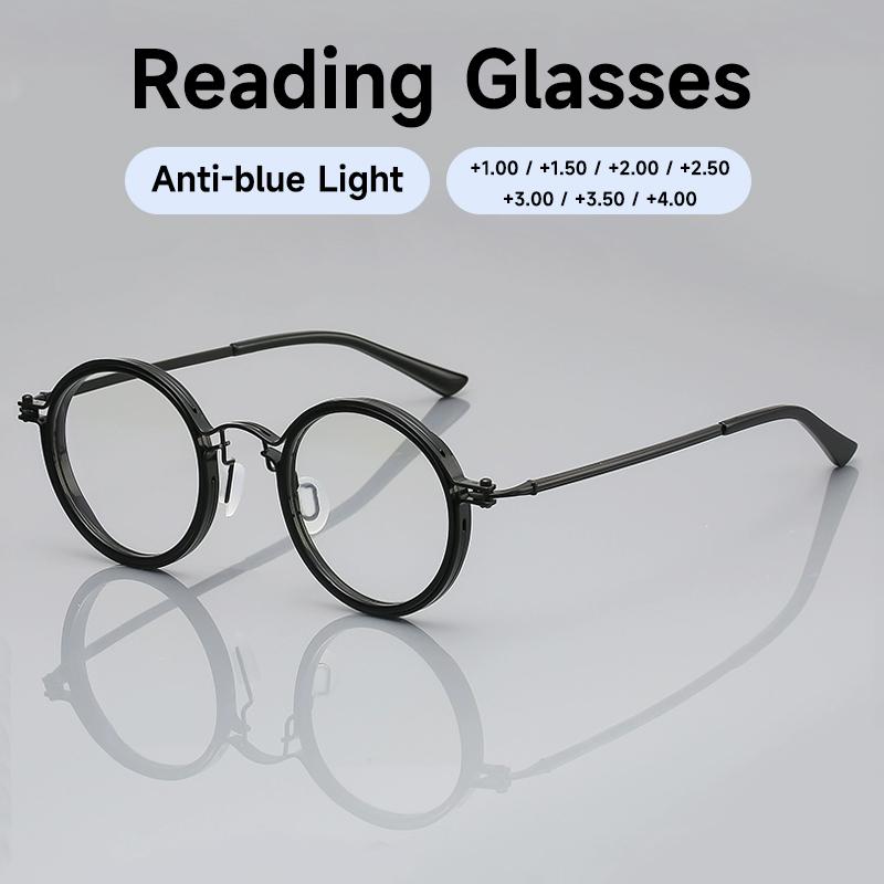 High Quality Retro Anti-Blue Light Reading Glasses Men Women Brand Designer Blocking Blue Light Eyeglasses Alloy Frame Readers