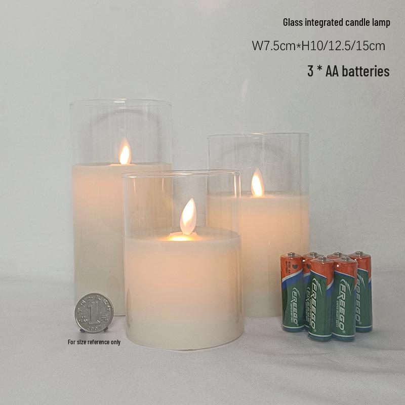 Remote-Controlled LED Glass Candle Lamp with Flickering Flame - Ideal for Romantic Home Decor and Weddings