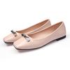 Plus Size 35-44 Women Flats Shoes Metal Decoration Ballet Shoes Office Lady Slip On Patent Leather Loafers Female Boat Shoes
