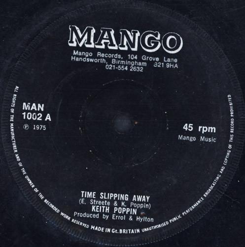 

7-дюймовая пластинка KEITH POPPIN Время уходит MAN1002 Mango Records 1975 Великобритания Регги Ска Даб Б/У