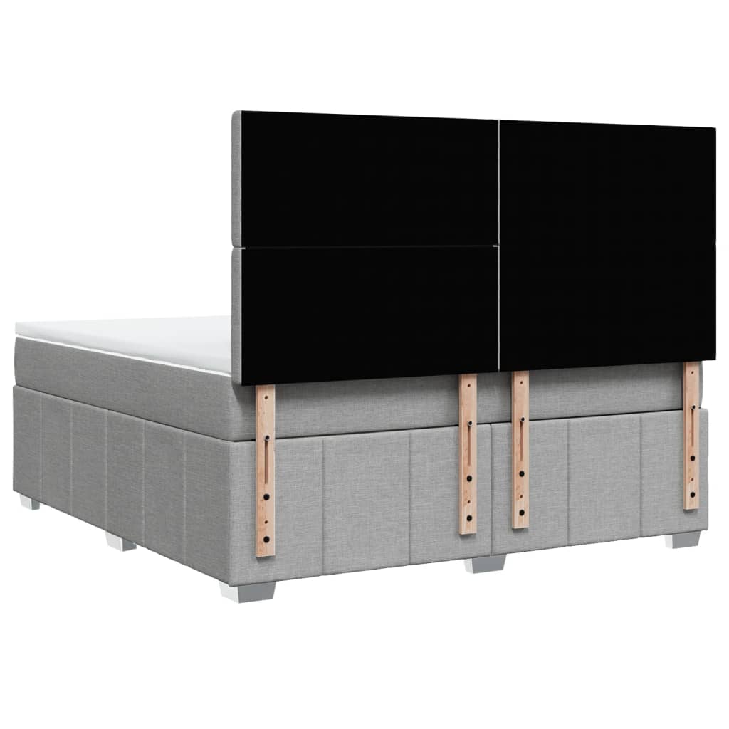 Vidaxl Letto Continentale Con Materasso, Grigio Chiaro, Tessuto, 180X200Cm