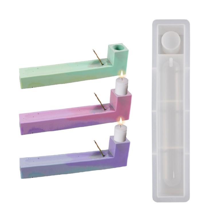 Rectangle Incenses Holder Silicone Molds Candle Holder Resin Molds Easy to Clean