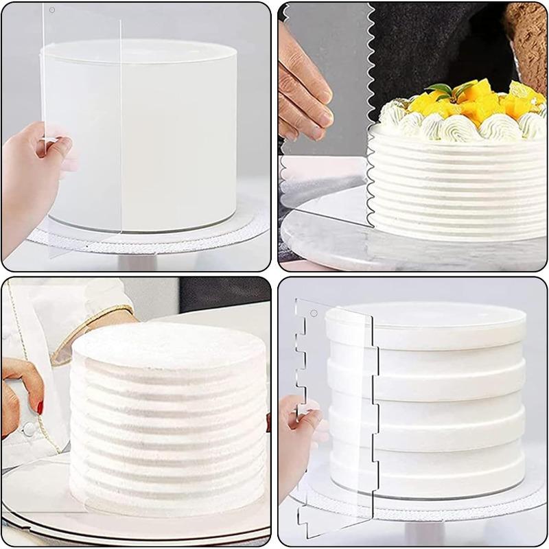 Klare Tortenspatel Verschiedene Formen Tortenränder Tortendekoration Zuckerguss Dekorationskamm Glatter Spatel Küchen Backen DIY Werkzeuge