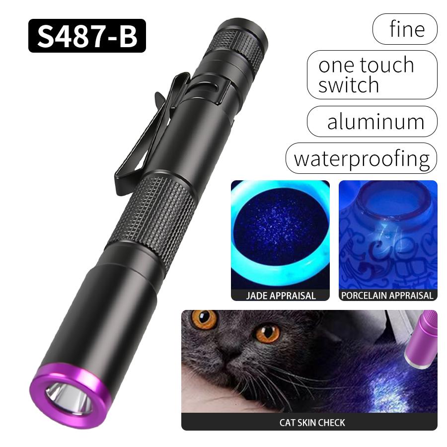 395nm Ultraviolet Flashlight Black Light Ultraviolet Lamp UV Flashlight Pet Urine Detector Resin Curing Use AAA Battery Torch