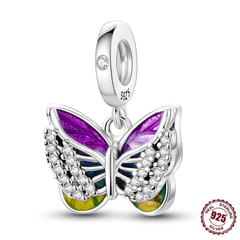 Breloque Thème Papillon Breloques Cuivre 24 Designs Pendentifs Papillon Compatible Avec Authentiques Bracelets Fins Bijoux Femme Cadeaux