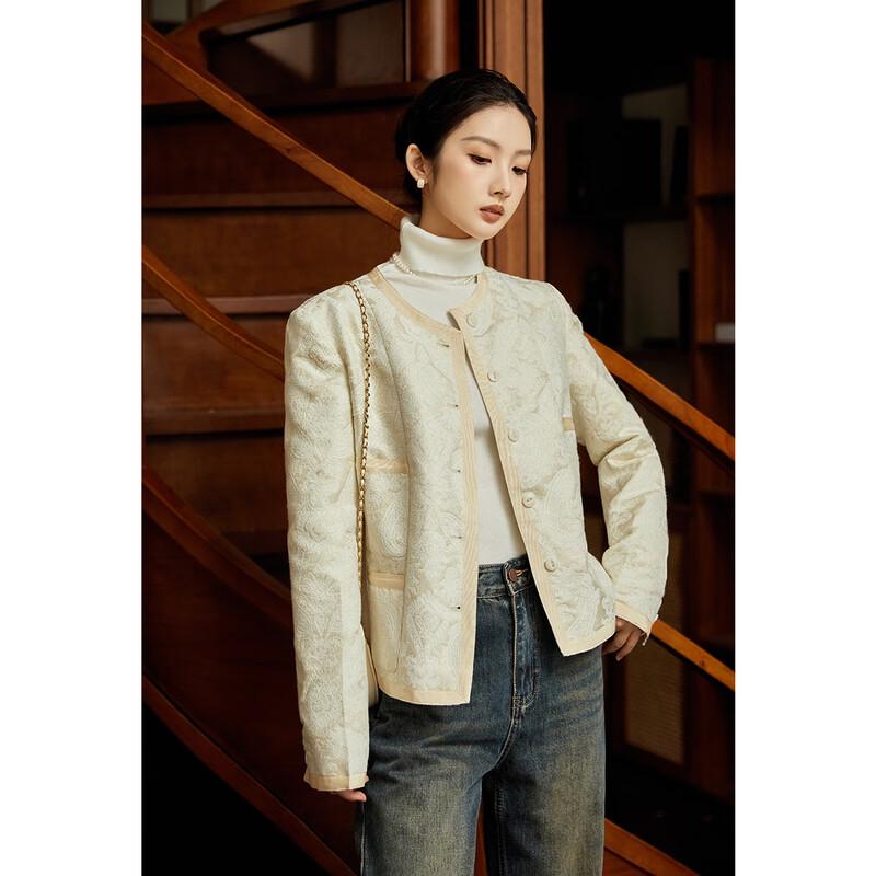 

Женское премиальное короткое пальто из китайского жаккарда JK&JS M