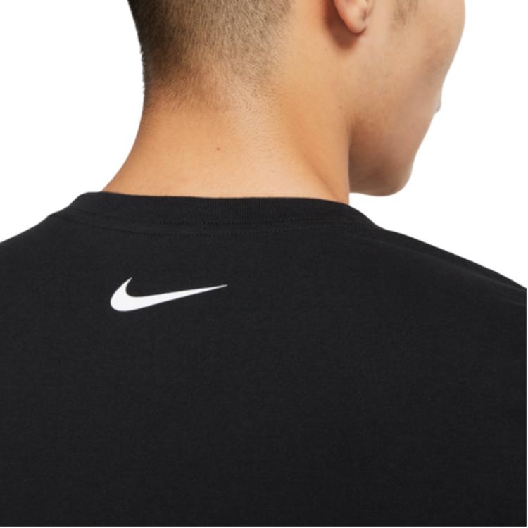 Nike Dri-Fit Logo Print Solid Crew Neck Short Sleeve T-Shirt Men Tops Black DR7582-010