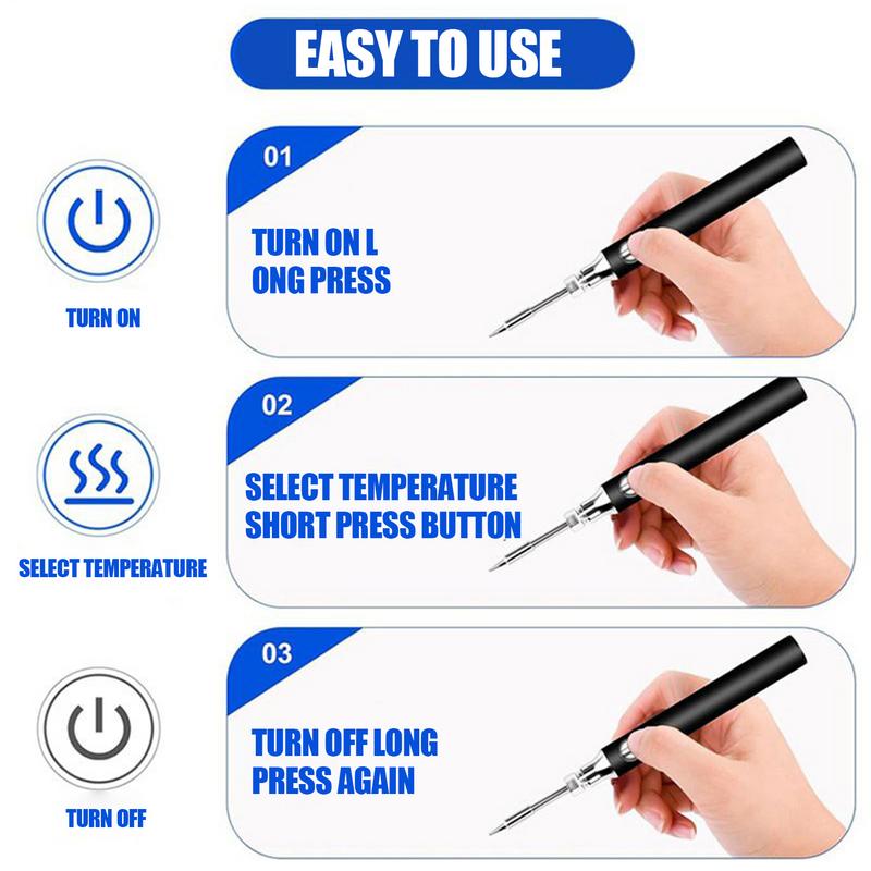 

Cordless Soldering Iron 3 Speed Pencil Soldering Iron Electrical Welder Tool Wireless Precision Fast Heating for Industrial CN