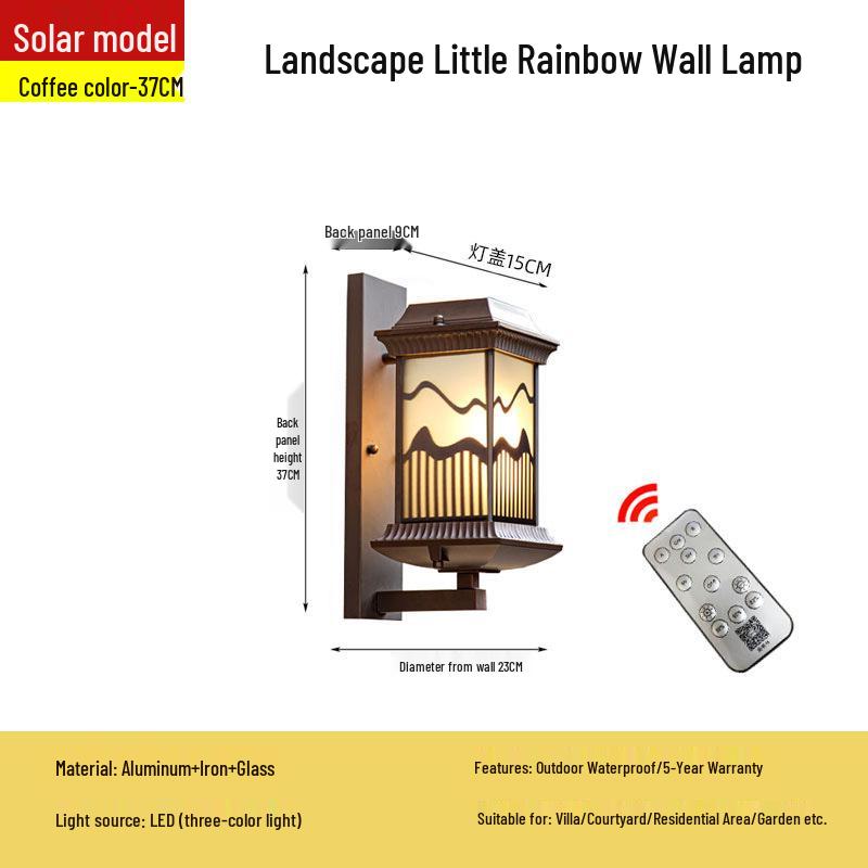 New Chinese Solar Waterproof Wall Lamp for Villas, Courtyards, Aisles, Balconies, and Stairways
