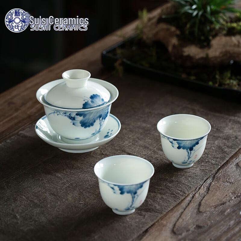 Su's Ceramic SanCai Gaiwan Tea Set