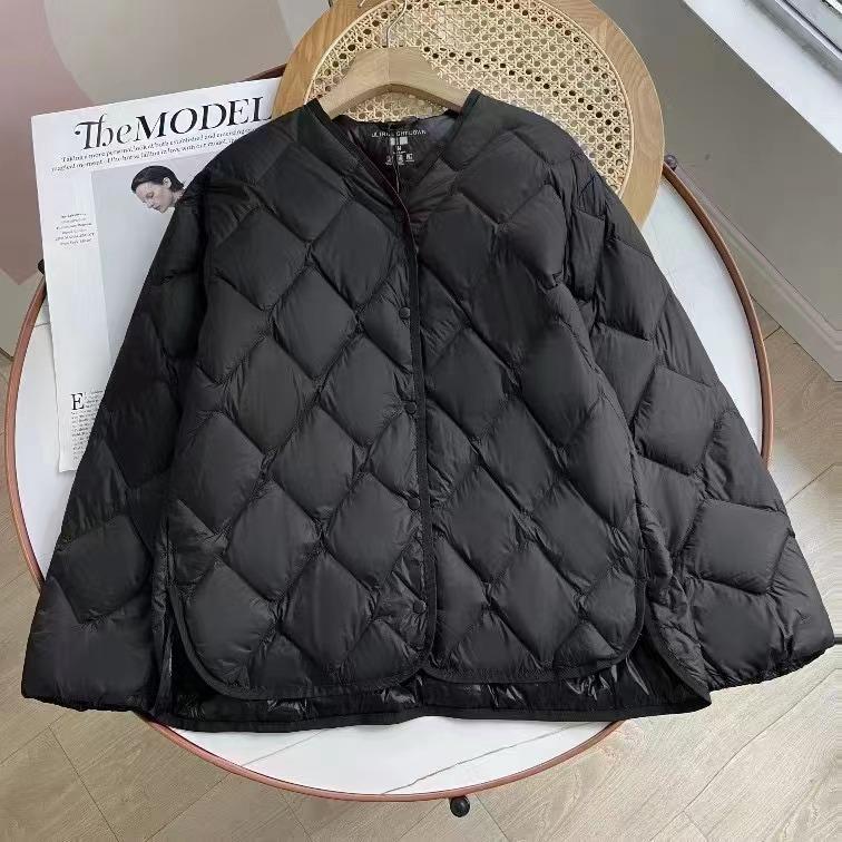 Women Autumn Winter Soft Puffer Jacket Casual Loose Single Breasted Duck Down Coat female