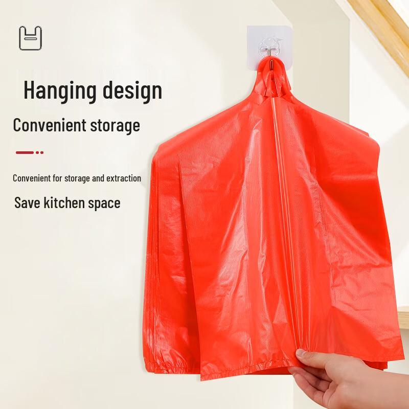 Red Plastic Vest Handle Bags, 1000 Count