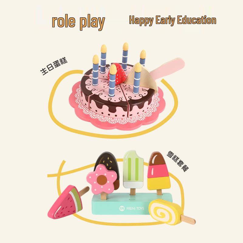 Wooden Kids' Educational Toys: Role-Playing Simulation with Fruits and Vegetables Cut Game