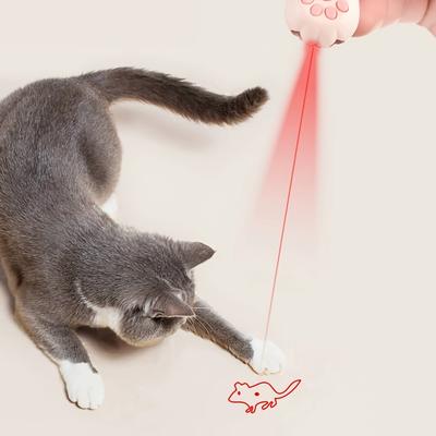 Kattenspeelgoed voor binnen - Interactief infrarood kattenspeelgoed, LED/UV-zaklamp, Oplaadbaar 7 modi om de rode stip automatisch te bewegen