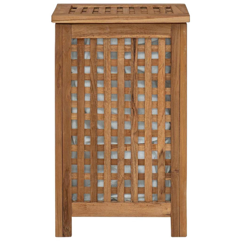 Laundry Basket Natural 35 x 25 x 60 cm Solid Teak Wood