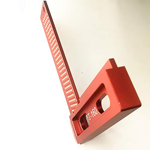 CarAngels Woodworking Ruler, Gauge, T-Shaped Cage, Square Ruler, Marking Tool, Aluminum (T-160)