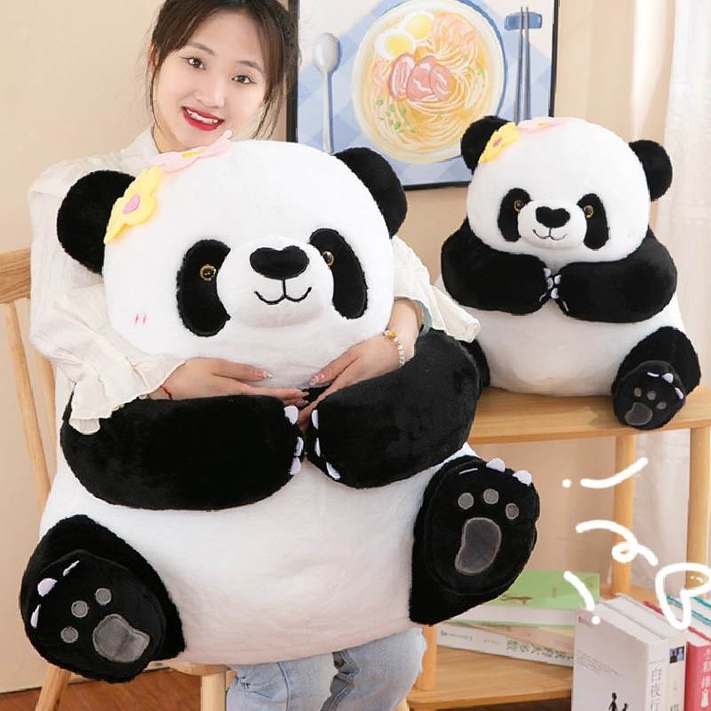 Plush Panda Short Toy Doll Cartoon Animal Design Loveliness Comfortable Soft