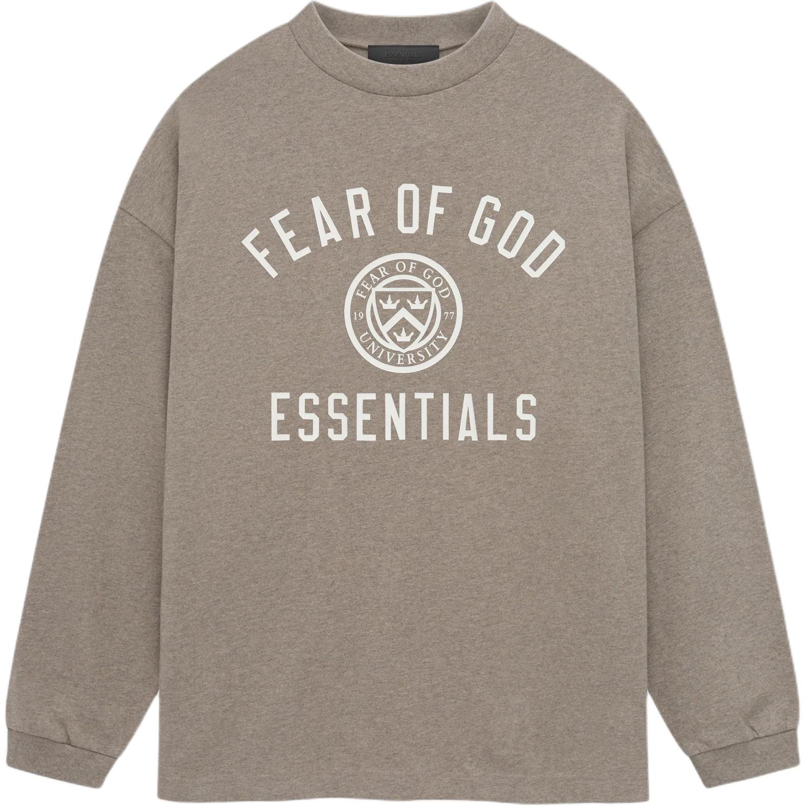 

Fear of God Essentials Джерси футболка с длинным рукавом Вересково-серый Мужские топы 125HO244201F S