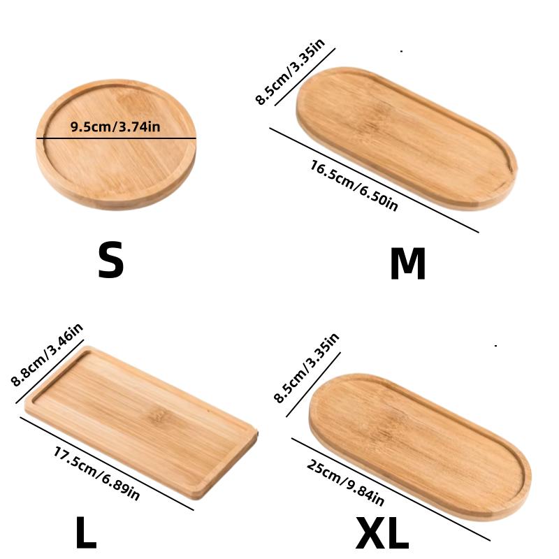 Wooden Pallet Rectangular Base Water Tray Basin Support Round Small Chassis Basin Pad Waterproof Bamboo Tray