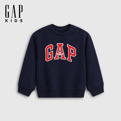 Kids' Logo Patch Loose Crewneck Sweatshirt