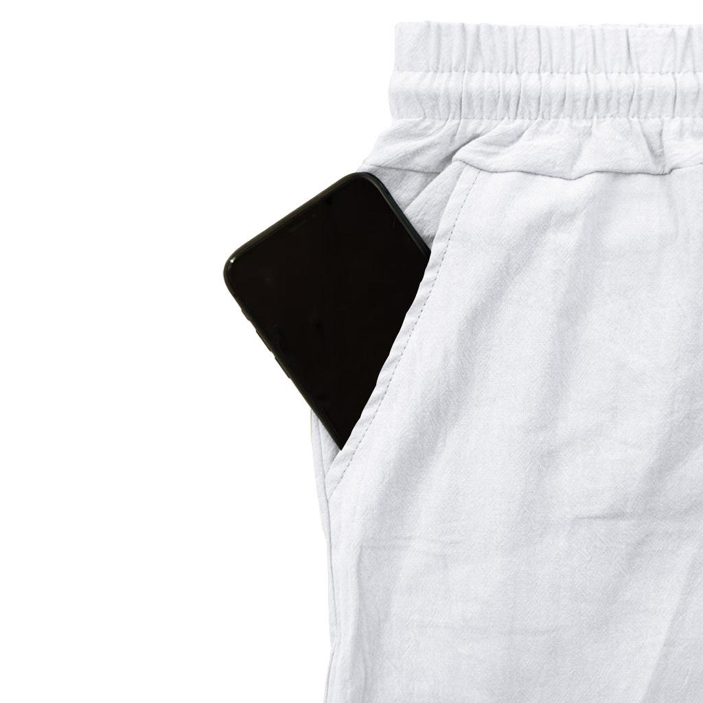 Men's linen trousers four seasons thin section breathable workwear multi-pocket loose casual trend wide-legged trousers