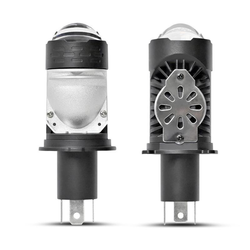 H4 Bi LED Projector Headlight Bulbs Mini Lens Canbus Turbo Cooling 120W Plug and Play for SUV Truck Headlight Replace