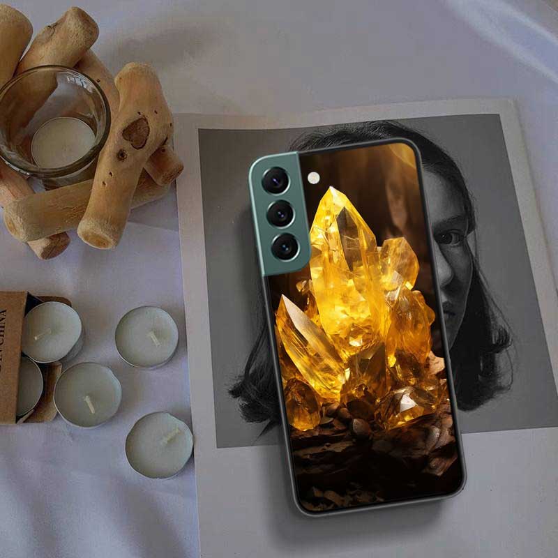 Natural Crystal Diamonds Phone Case For Samsung Galaxy S22 S25 Ultra S21 S10 Plus S26 Edge S20 S23 S24 FE Cover Silicone Sof