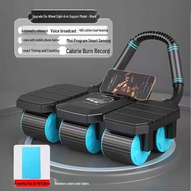 2025 Automatic Rebound 4-Wheel Ab Roller with Elbow Support