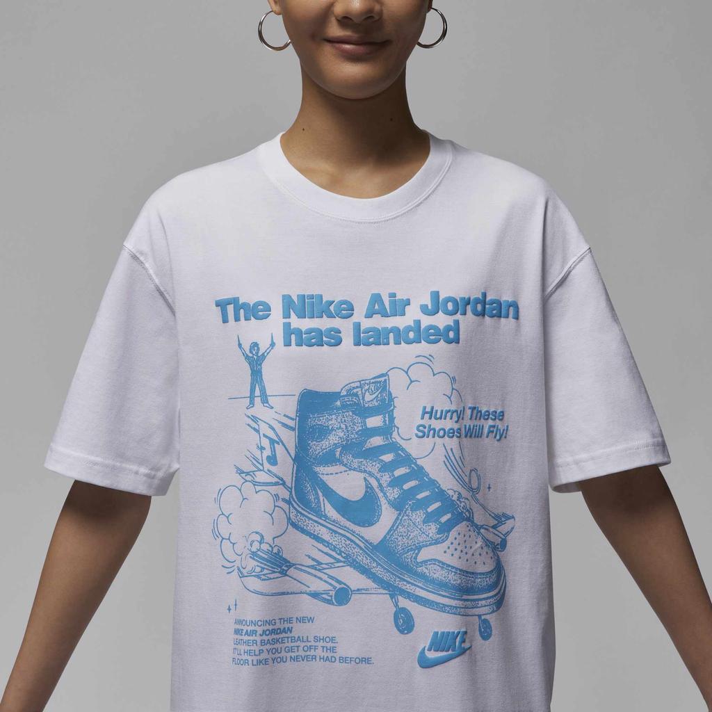 Jordan Oversized Vintage Logo Loose Short Sleeve T-Shirt Women tops White HJ0137100