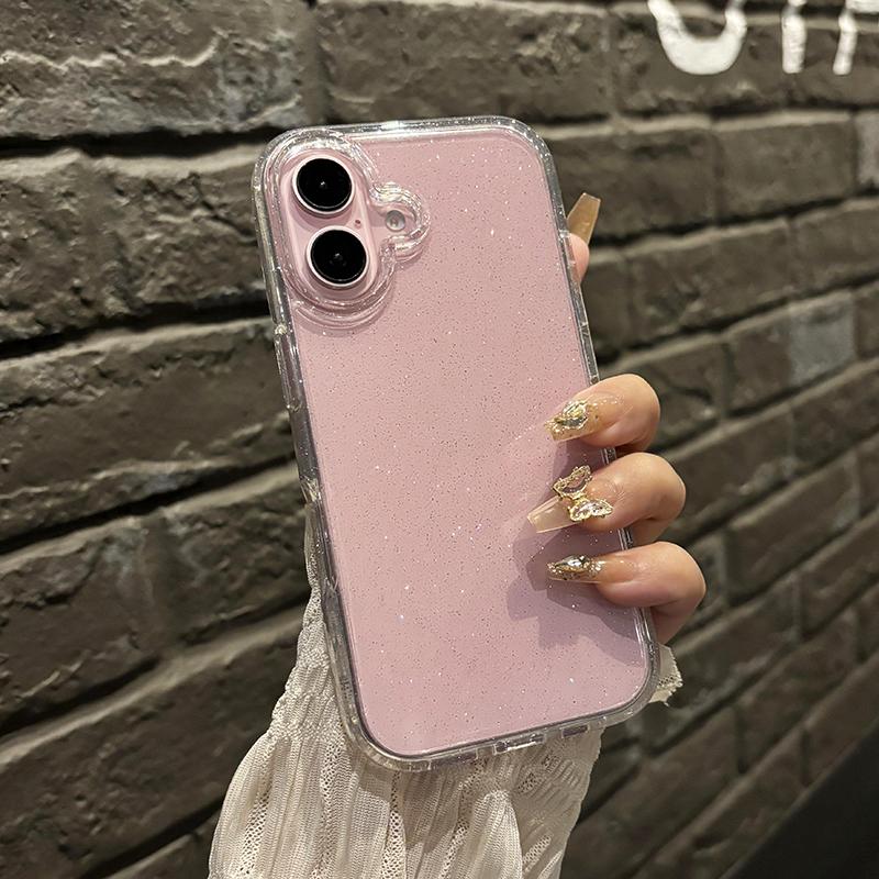 Luxury Shockproof Bling Glitter Clear Case For iPhone 11 12 13 14 15 16 Pro Max X XR XS 7 8 Plus Transparent Soft Bumper Cover