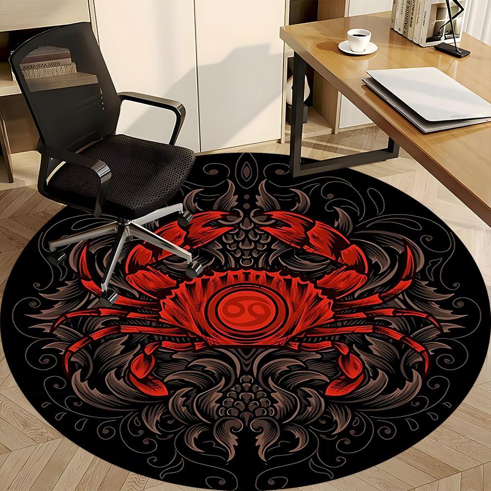 1pc Crab Illustration Chair Carpet for Office, Soft Comfortable Mat For Office, Living Room, Bedroom, Machine Washable Carpet yy251112191