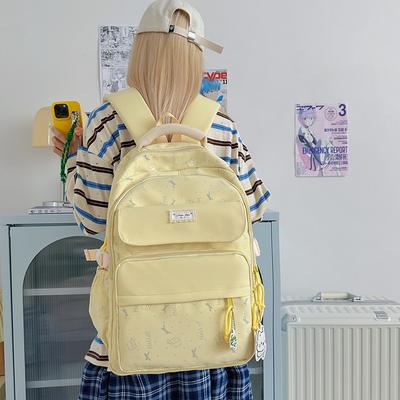 Hochwertiger, frischer und süßer, bonbonfarbener Rucksack, leichter Rucksack mit großem Fassungsvermögen für Mittelschüler