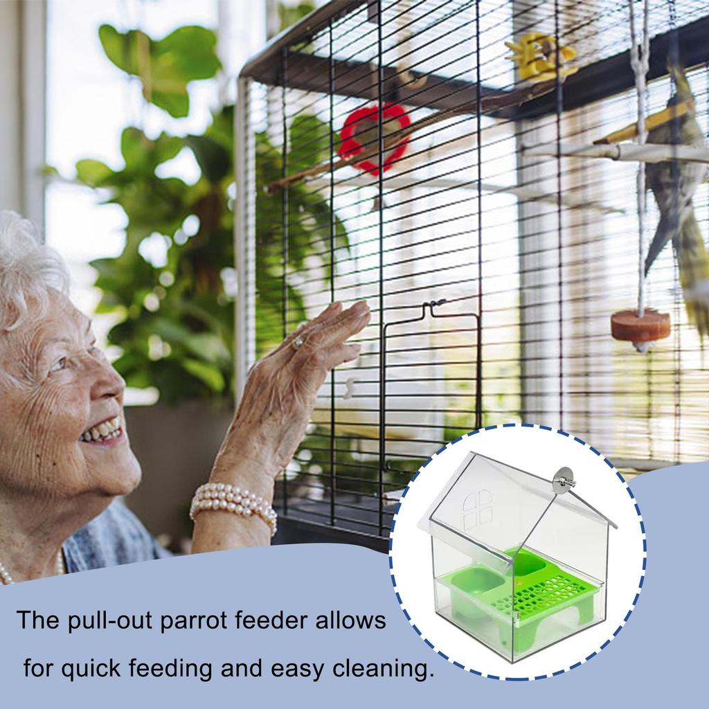 Transparenter Vogelhäuschen & Vogelbad - 2-in-1 Hängende Gartendekoration für Finken, Kolibris auf der Terrasse