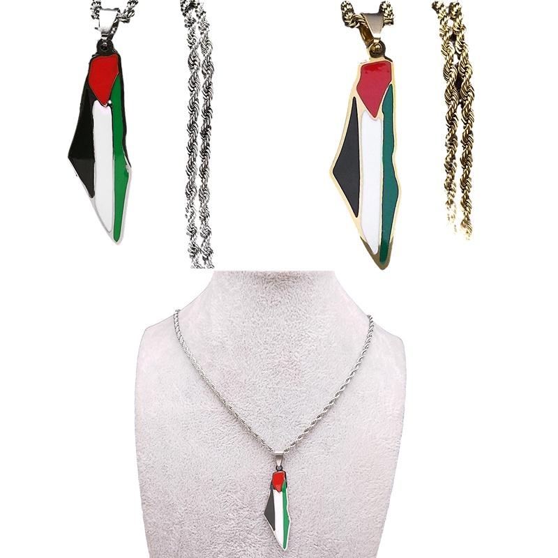 Stainless Steel Fashionable Map Pendant Necklace For Cross-border E-commerce