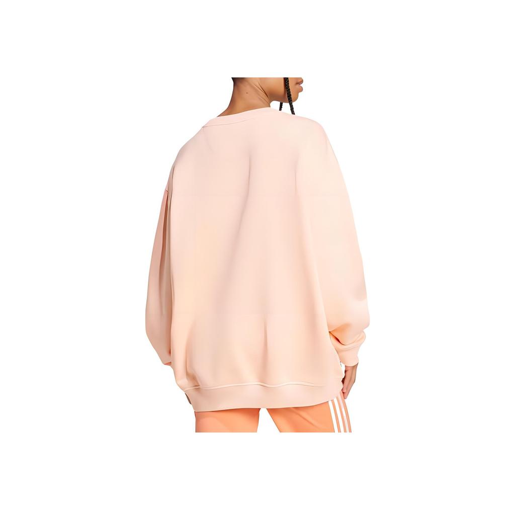 adidas Originals Essentials Vienspalvis su logotipu Patogus šiltas fliso džemperis Moteriškas džemperis Nude JD1534
