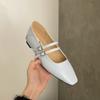 Fashion Bailamos 2025 Spring New Women Flats Fashion Ballerinas Flat Heel Casual Ballet Shoes Square Toe Shallow Ladies Mary Jane Shoes