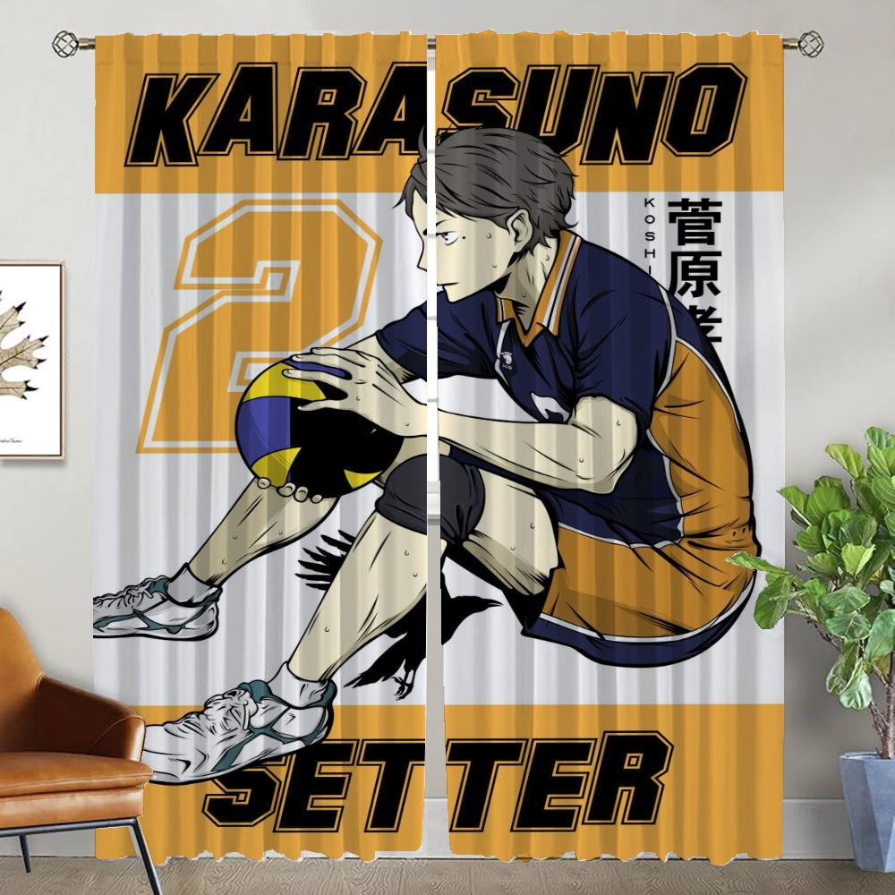 

Haikyuu кухонные шторы для гостиной шторы для домашнего интерьера шторы 2 шт тюль для спальни перегородка затемнение W50xH70cmx2pcs-CL