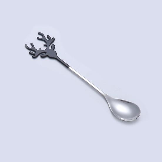 Yousheng Deer Head Shape Stirring Spoon Multifunction Safe 304 Stainless Steel Spoon for Home