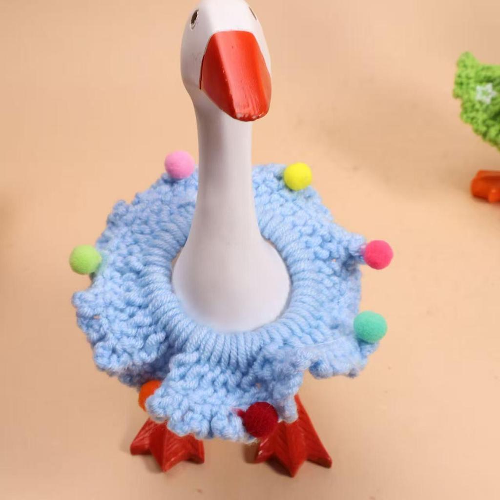 Valentine's Pearl Desktop Goose Set with Mini Knitted Hat & Adjustable Wings Clothing
