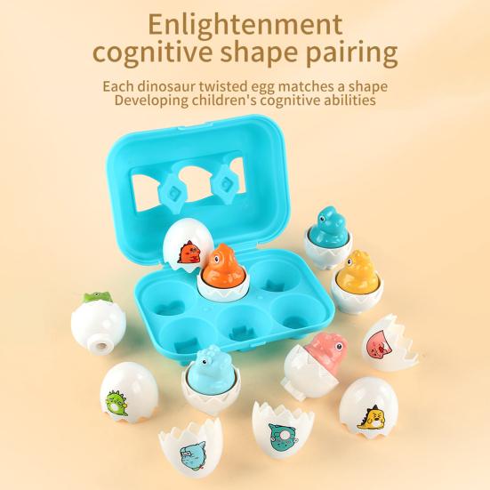 6Pcs Eggs Toy Montessori Dinosaur Matching Eggs Toy Educational Sensory Development Toy for Toddlers