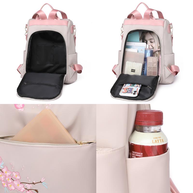 Women's Ethnic Style Lightweight Anti-theft Embroidered Backpack - Versatile for Travel & Single Shoulder Use