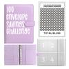 Yousheng 100 Envelope Savings Challenge Kit PU Binder with Numbered Pockets And Progress Trackers A5 Budget Planner for Couples Individuals