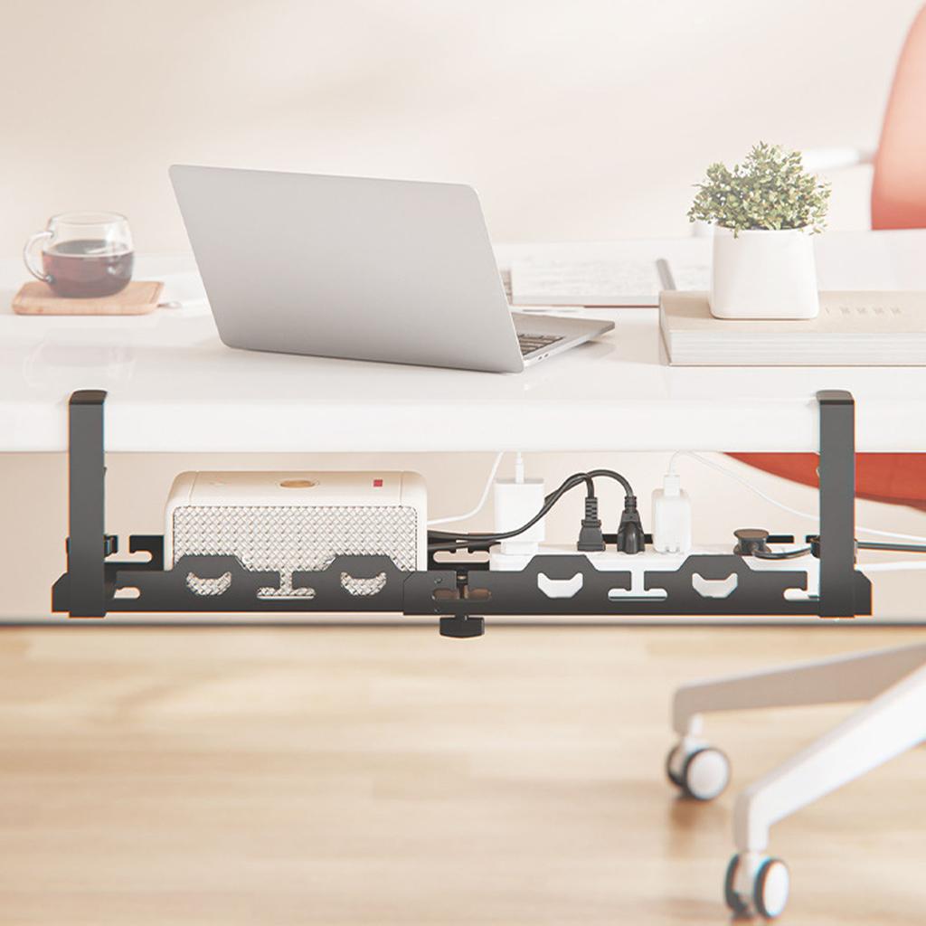 Under Desk Cable Management Adjustable Carbon Steel Multifunctional Desk Wire Organizer for Home School Office