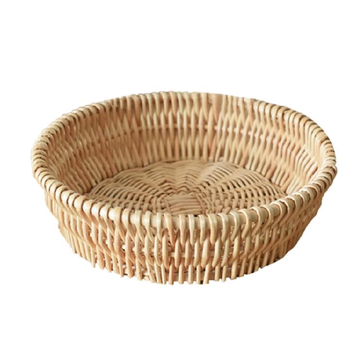 

Hand Woven Storage Basket Desktop Natural Straw Storage Box Sundries Gadgets 30CM