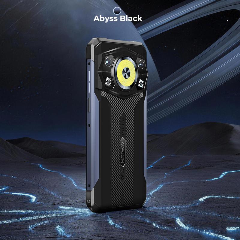 HOTWAV Cyber 17, Téléphone Portable d'Extérieur, 16 Go(6+10)+128 Go, Android 16, 6200 mAh 20 W, Appareil photo 48 MP, Double SIM 4G/NFC/OTG/Lanterne de camping super lumineuse 6GB+128GB noir